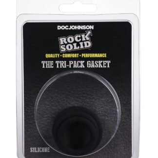 Rock Solid Tri-Pack Silicone Gasket Cockrings - Black