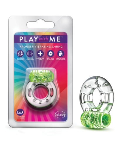 Blush Play with Me Arouser Vibrating C-Ring - Green