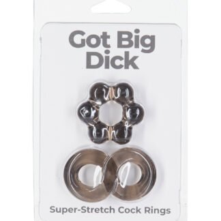 Got Big Dick 2 Pack Cock Rings - Black