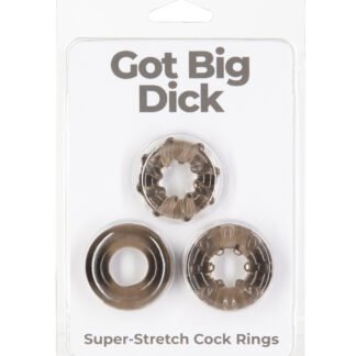 Got Big Dick 3 Pack Cock Rings - Black