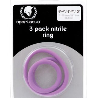 Spartacus Nitrile Cock  Ring Set - Purple Pack of 3