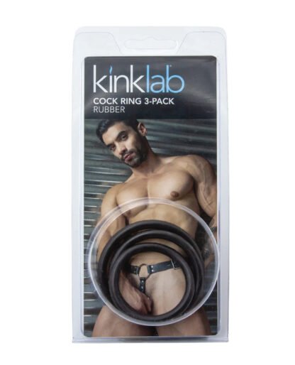 KinkLab Rubber Cock Ring - Pack of 3