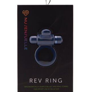 Nu Sensuelle Rev Silicone 7 Function Silicone Bullet Ring w/Flutter Tip  - Navy