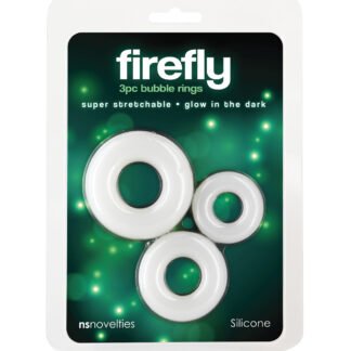 Firefly Glow in the Dark Bubble Cock Rings - White