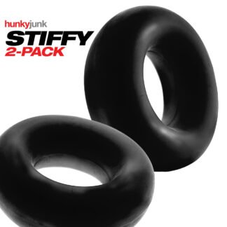 Hunky Junk Stiffy 2 Pack Cockrings - Tar Ice