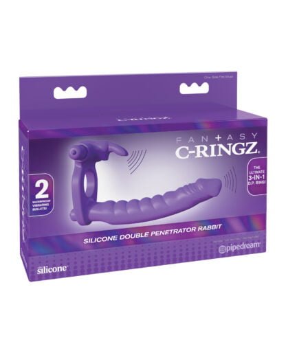 Fantasy C-Ringz Silicone Double Pene Rabbit - Purple