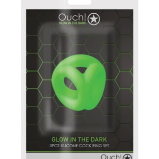 Shots Ouch Cock Ring & Ball Strap - Glow in the Dark