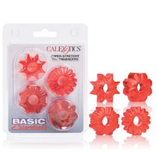 Basic Essentials Rings - Red Set of 4